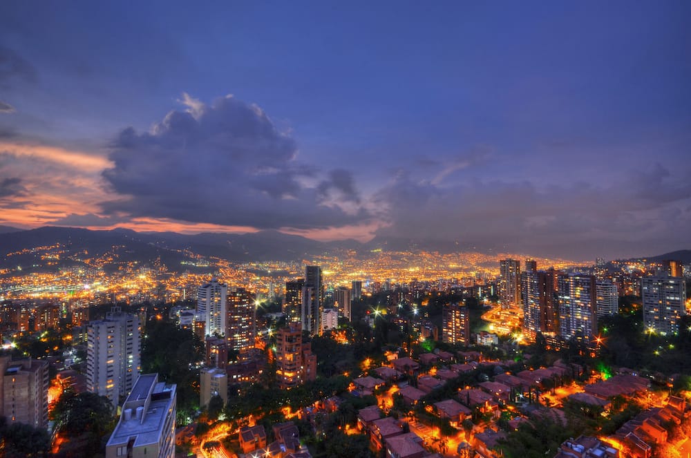 Medellín during sunset